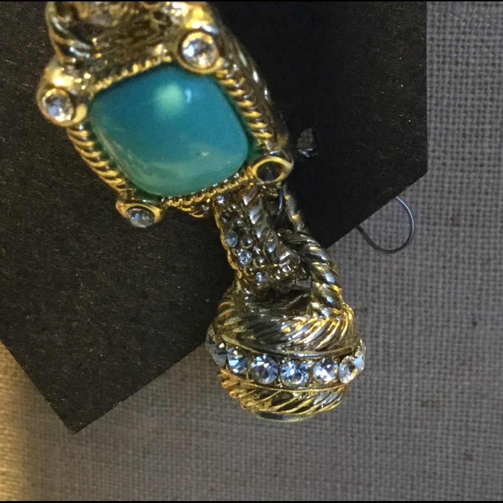 Italian Turquoise Cabochon station bracelet - Picture 4 of 5